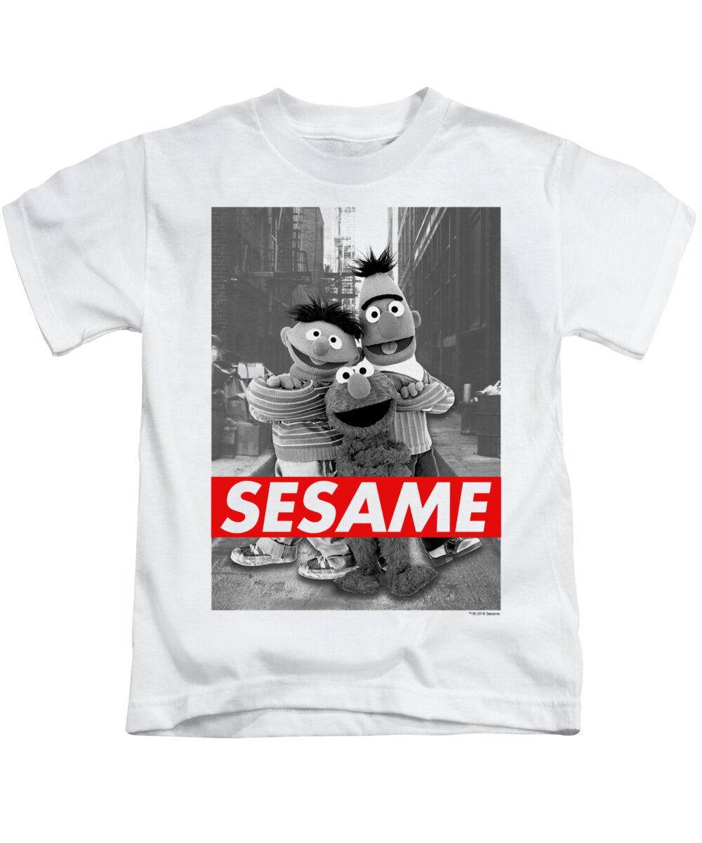  Kids T-Shirt featuring the digital art Sesame Street - Sesame by Brand A