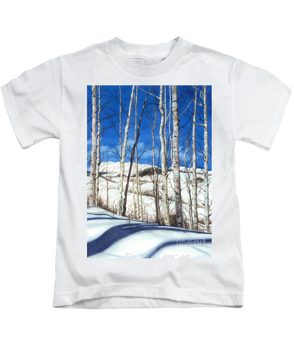 Watercolor Tree Paintings Kids T-Shirt featuring the painting Shadow Dance 2 by Barbara Jewell