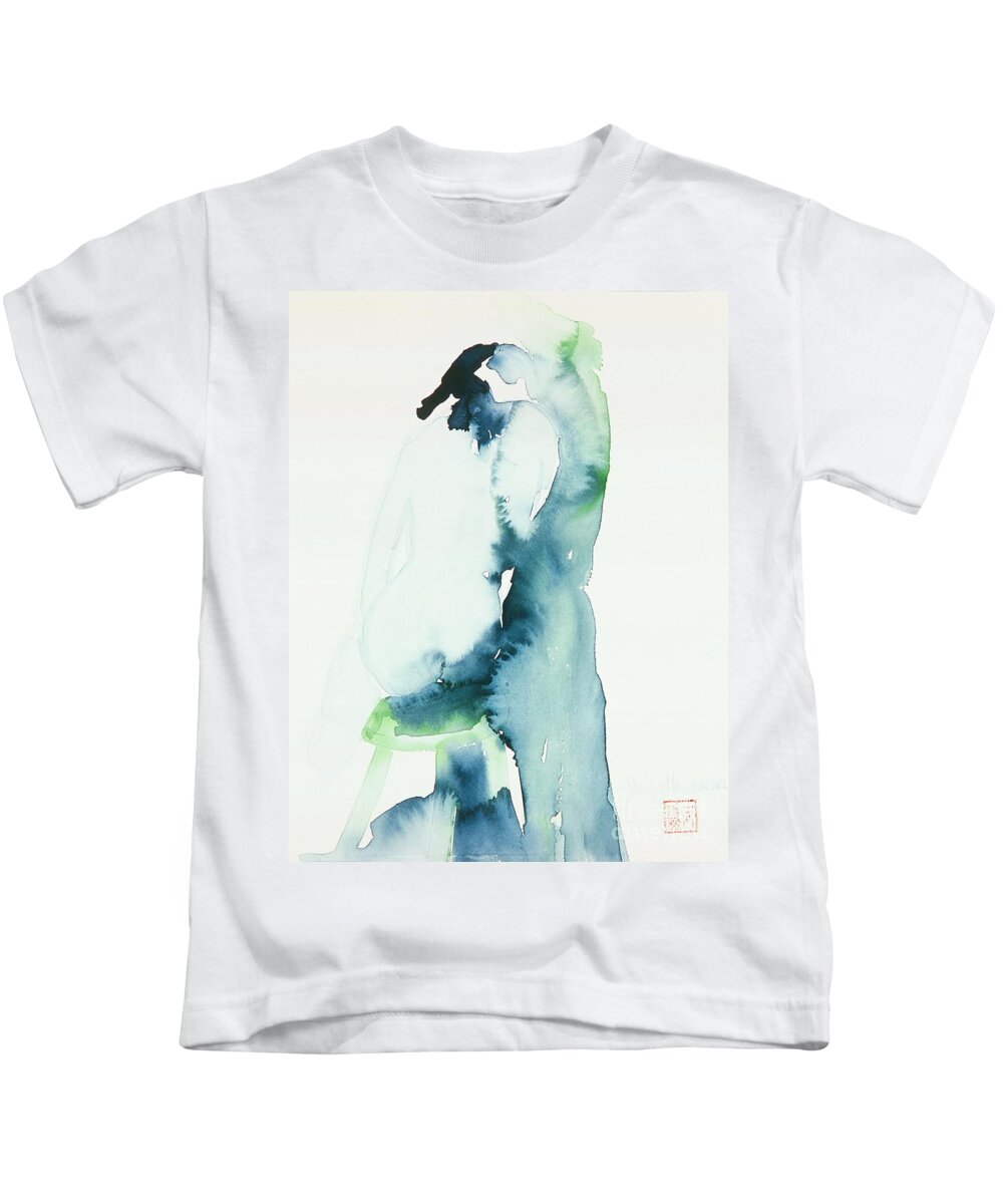 Nude Kids T-Shirt featuring the painting Shy by Sherry Harradence