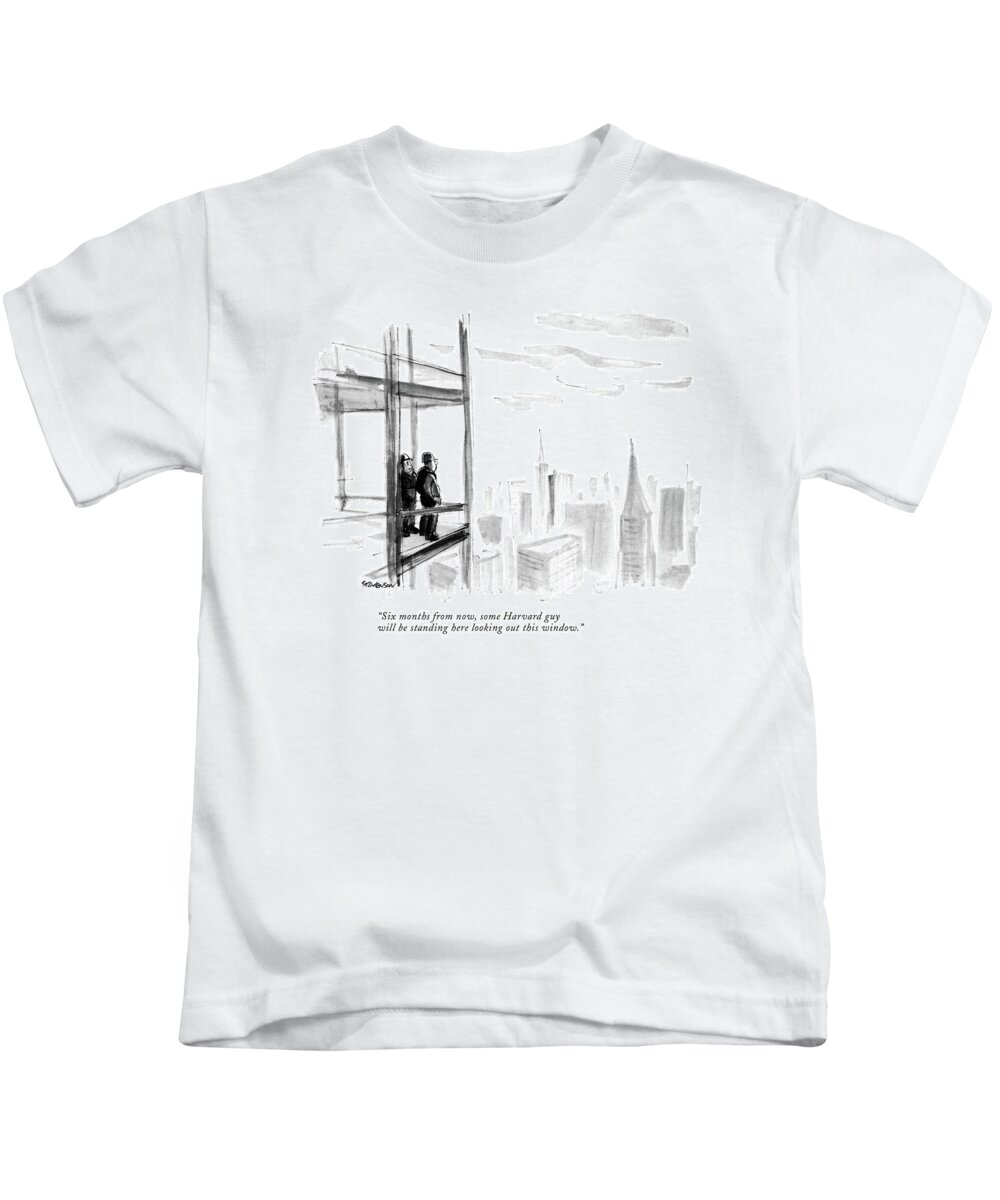 
(one Construction Worker To Another.)
Development Building Skyscraper Class Status Social Organization Structure College University Ivy League White Collar Blue Physical Labor Laborer Iwd Colleges Universities Organizations Buildings Skyscrapers Classes Developments Artkey 67687 Kids T-Shirt featuring the drawing Six Months From Now by James Stevenson