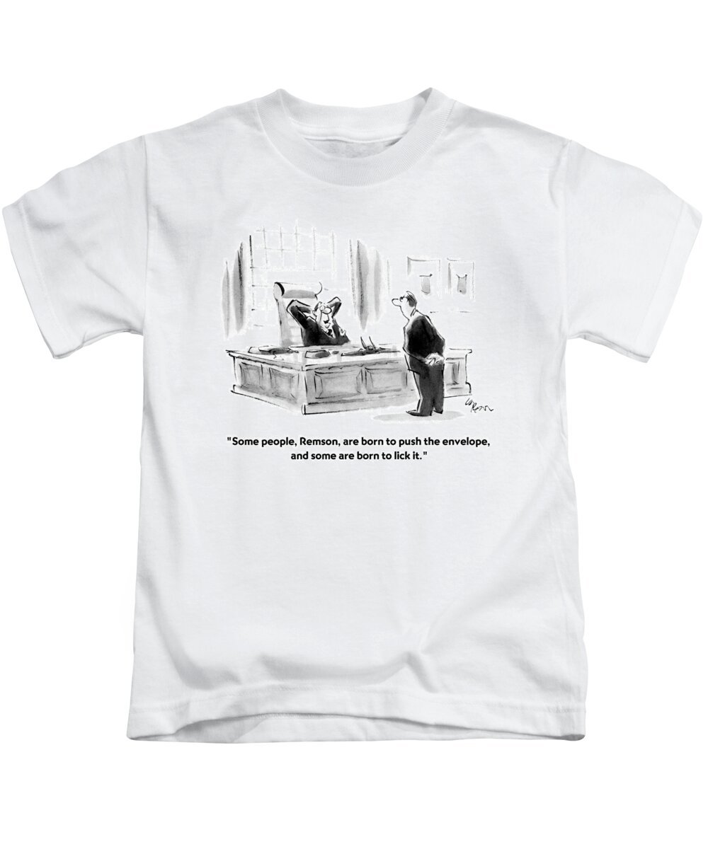 Remson Kids T-Shirt featuring the drawing Some People by Lee Lorenz