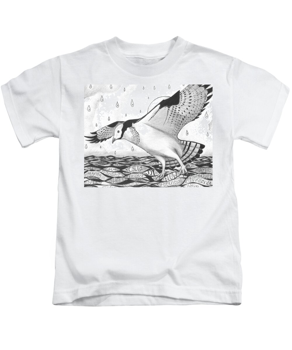 Looking Kids T-Shirt featuring the drawing Sometimes a Great Catch by Helena Tiainen