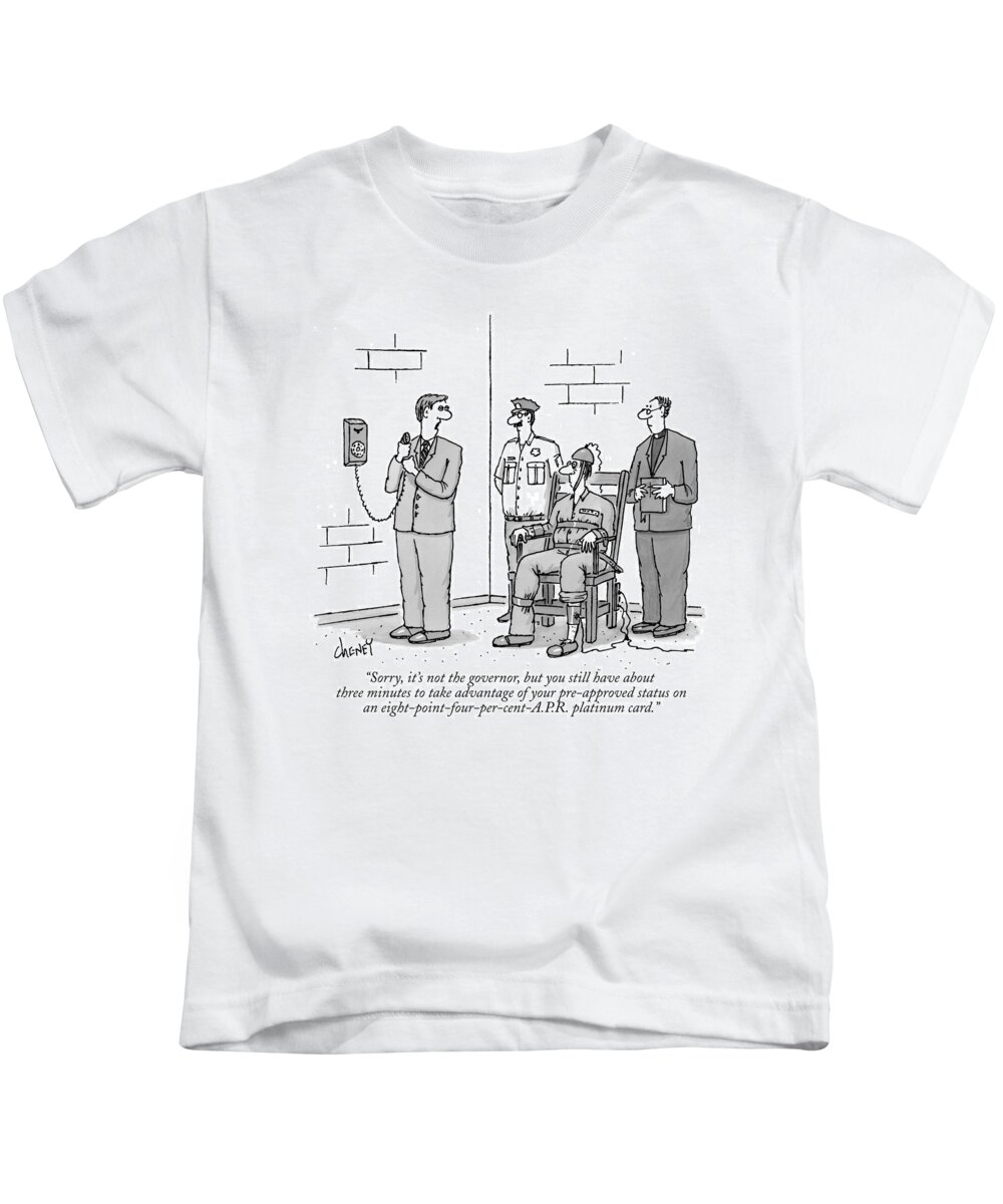 Executions Kids T-Shirt featuring the drawing Sorry, It's Not The Governor, But You Still by Tom Cheney