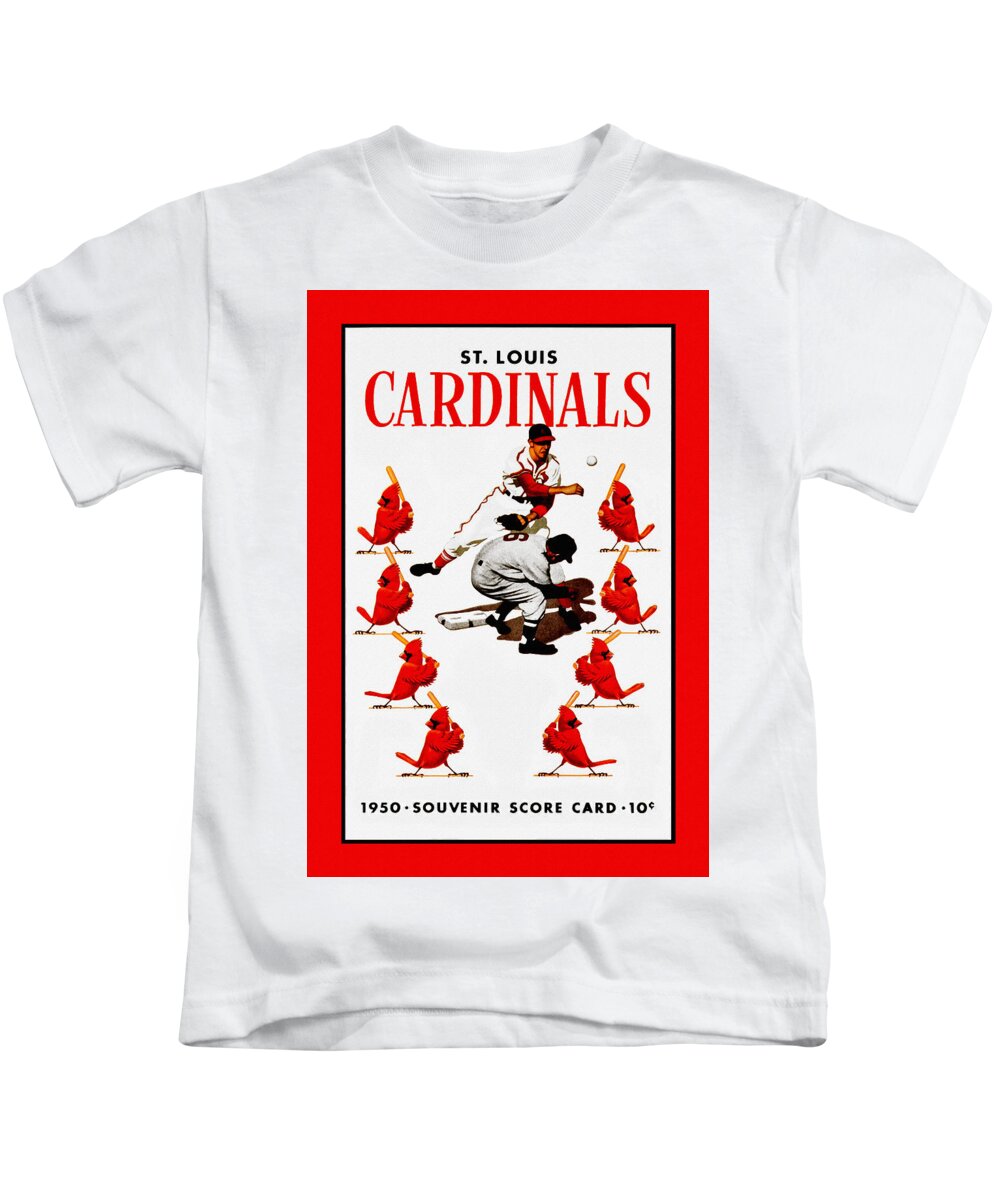 St. Louis Cardinals 1950 Score Card Kids T-Shirt by Big 88 Artworks - Pixels
