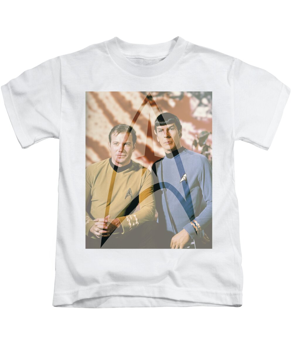  Kids T-Shirt featuring the digital art Star Trek - Classic Duo by Brand A