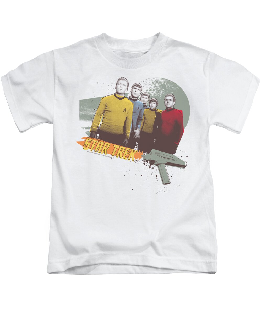 Star Trek Kids T-Shirt featuring the digital art Star Trek - Strange New Worlds by Brand A
