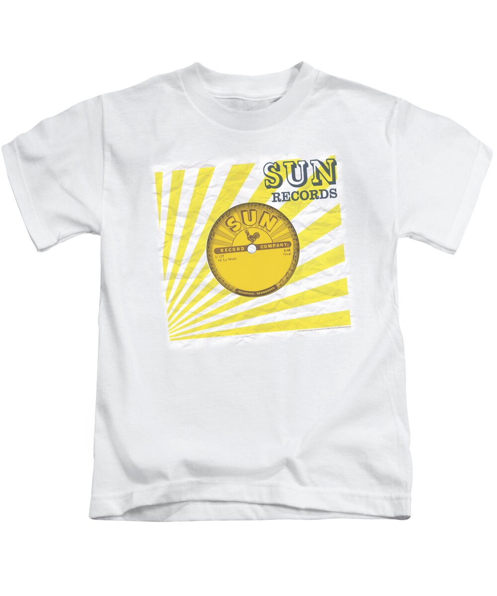 Sun Record Company Kids T-Shirt featuring the digital art Sun - Fourty Five by Brand A