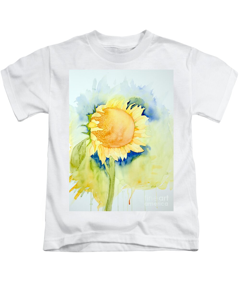 Sunflower Kids T-Shirt featuring the painting Sunflower 1 by Laurel Best
