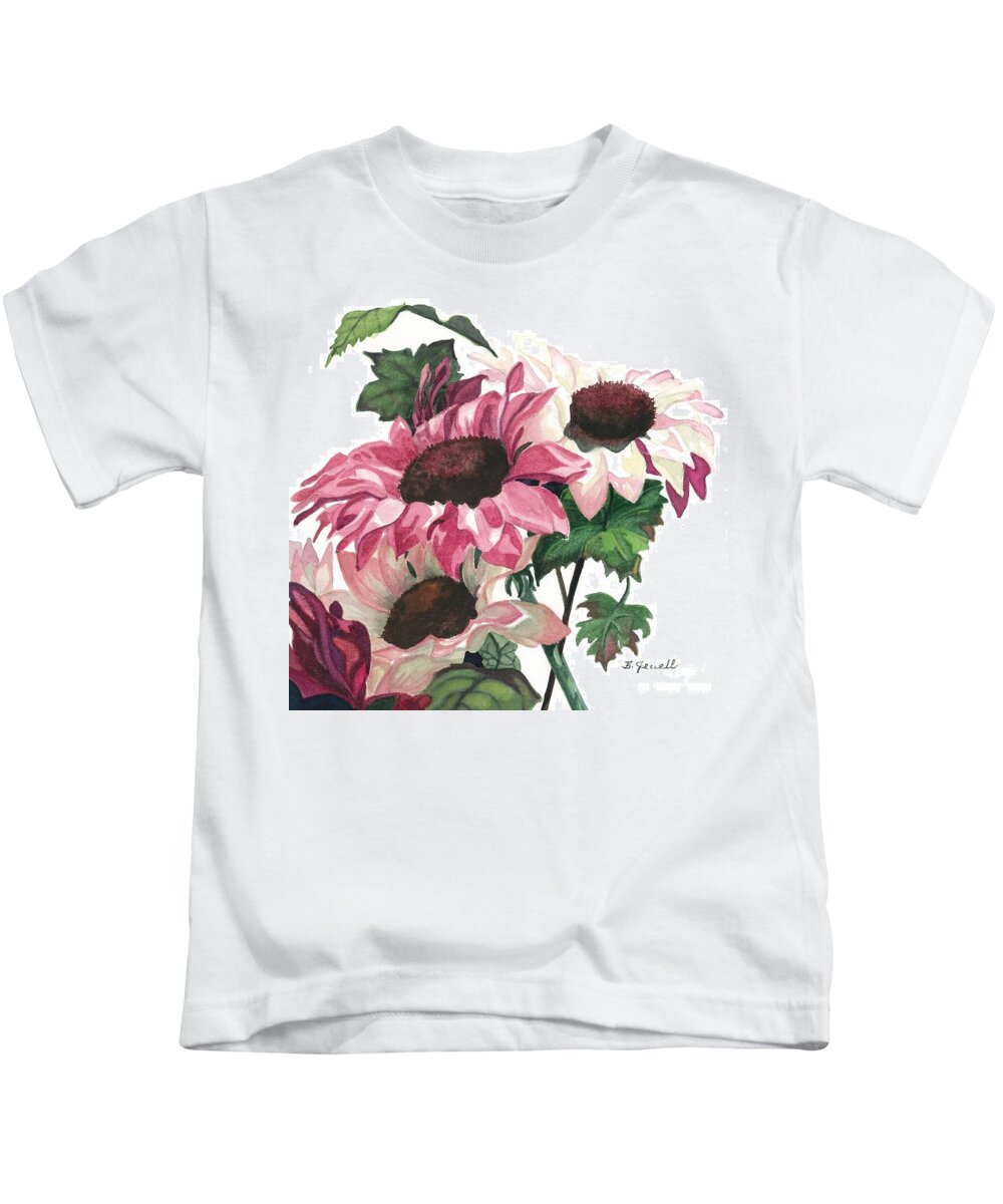 Flowers Kids T-Shirt featuring the painting Sunny Delight by Barbara Jewell