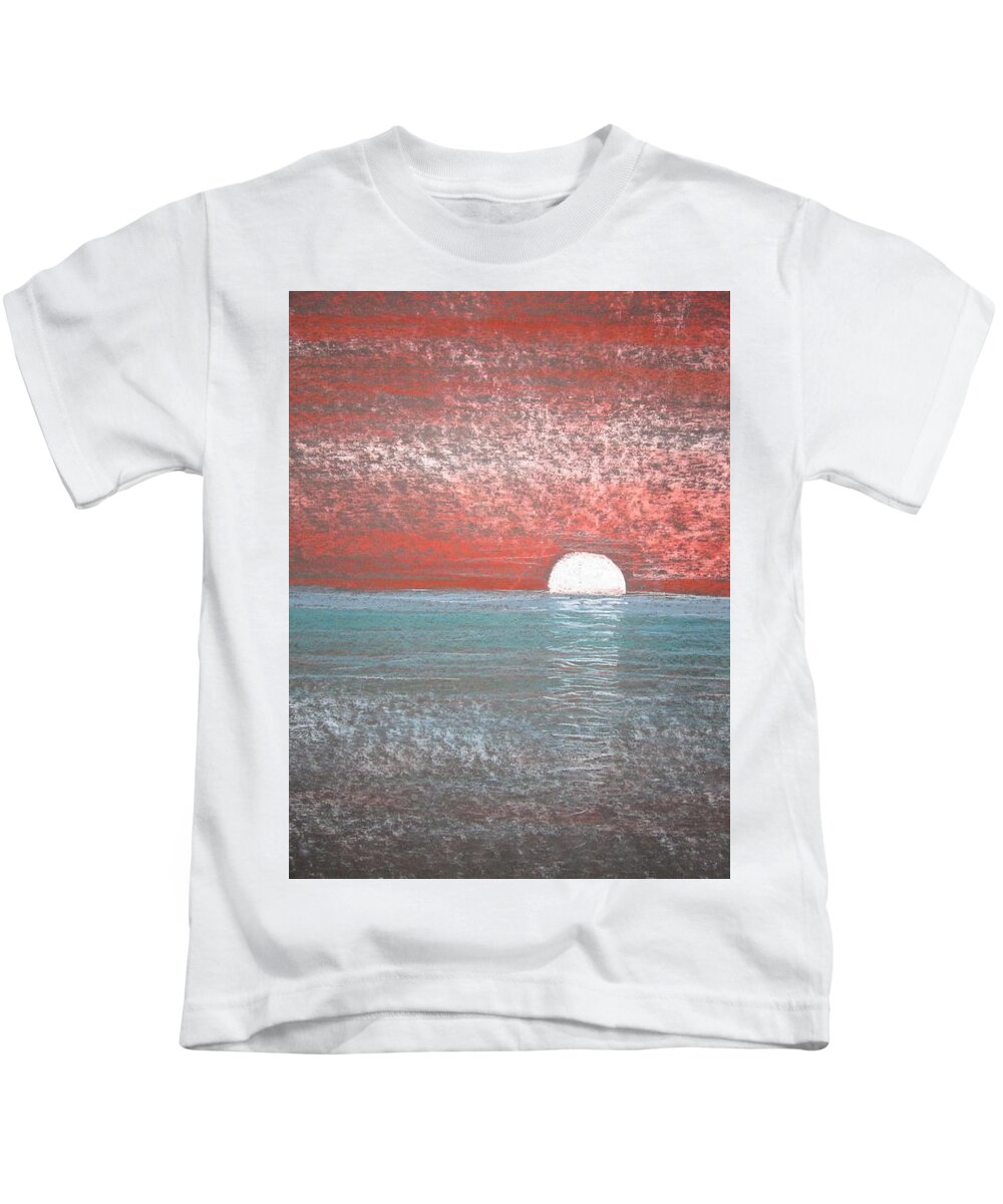 Sunset Kids T-Shirt featuring the drawing Sunset by Ingrid Van Amsterdam