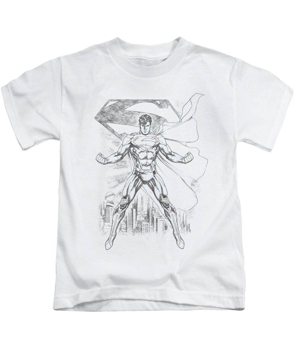 A Super America Sketch Art - by Superman T-Shirt Kids - Brand Fine