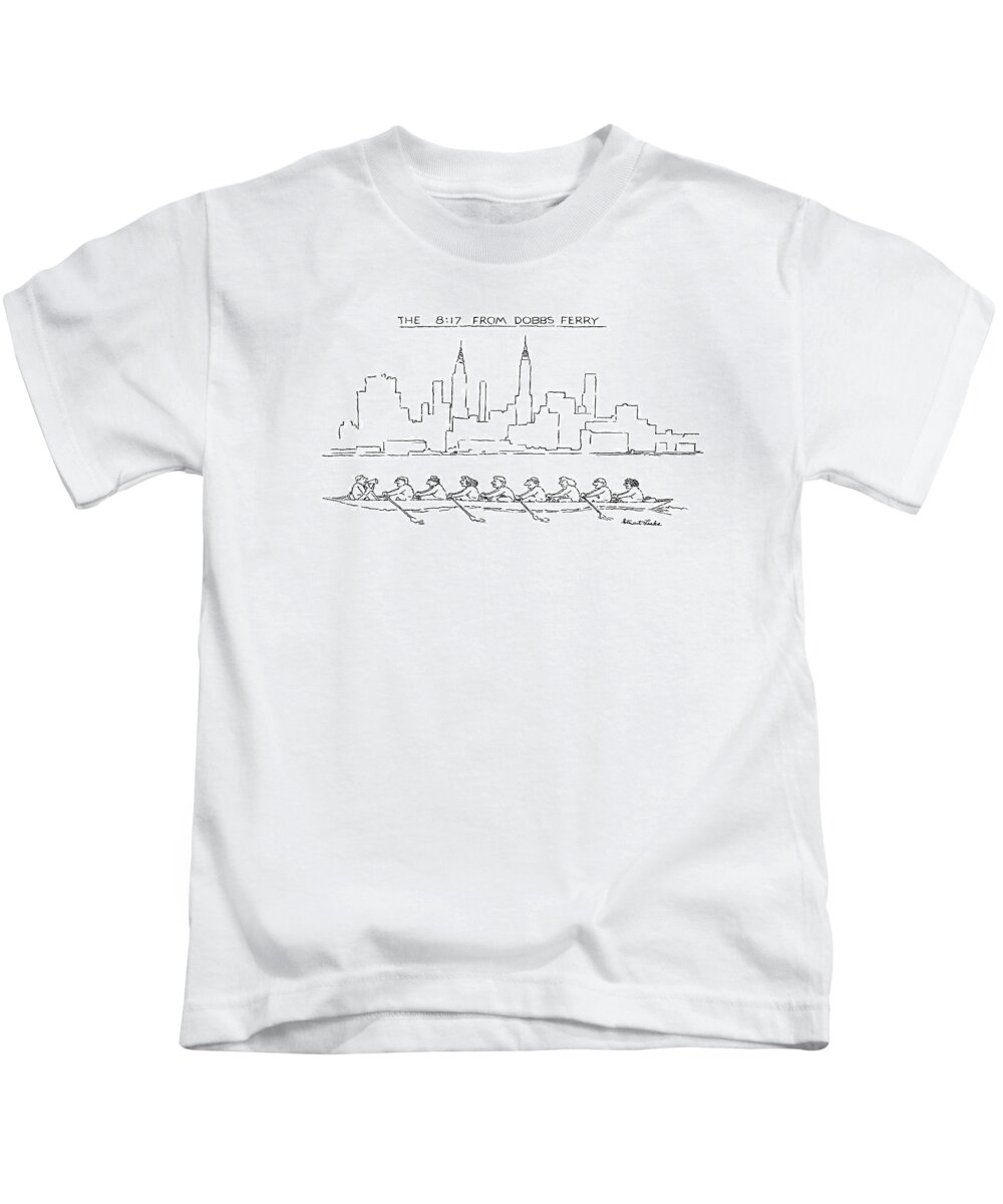 
The 8:17 From Dobbs Ferry. Scull Full Of Commuters Rowing Past The Manhattan Skyline. 

The 8:17 From Dobbs Ferry. Scull Full Of Commuters Rowing Past The Manhattan Skyline. 
Commute Kids T-Shirt featuring the drawing The 8:17 From Dobbs Ferry by Stuart Leeds
