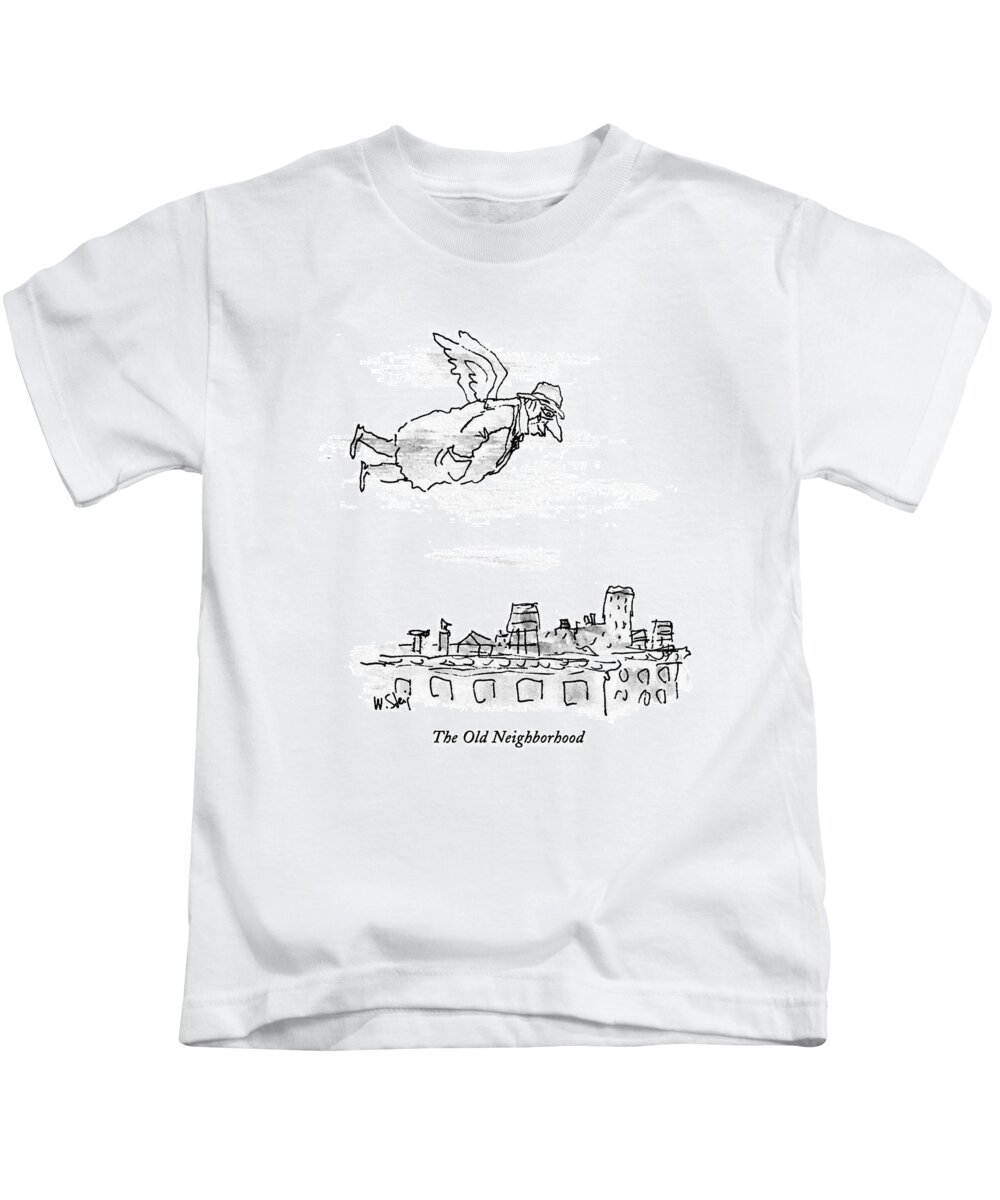 Urban Kids T-Shirt featuring the drawing The Old Neighborhood by William Steig