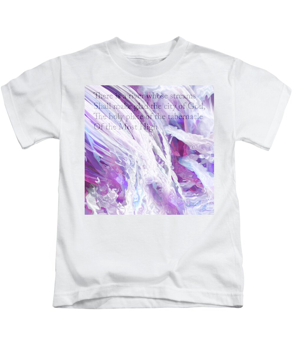 Psalm 46 Kids T-Shirt featuring the digital art There Is a River by Margie Chapman