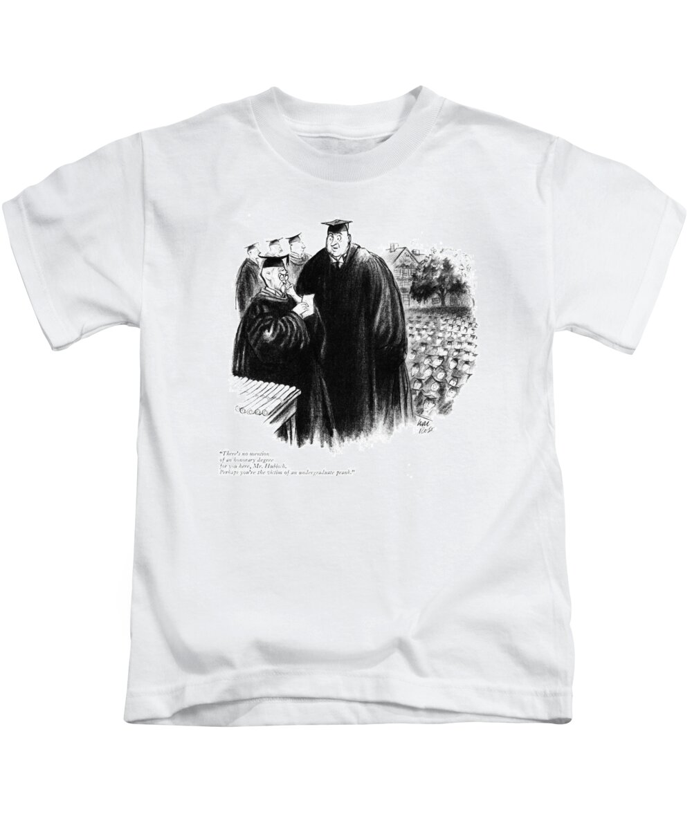 106336 Cro Carl Rose Kids T-Shirt featuring the drawing An Honorary Degree by Carl Rose