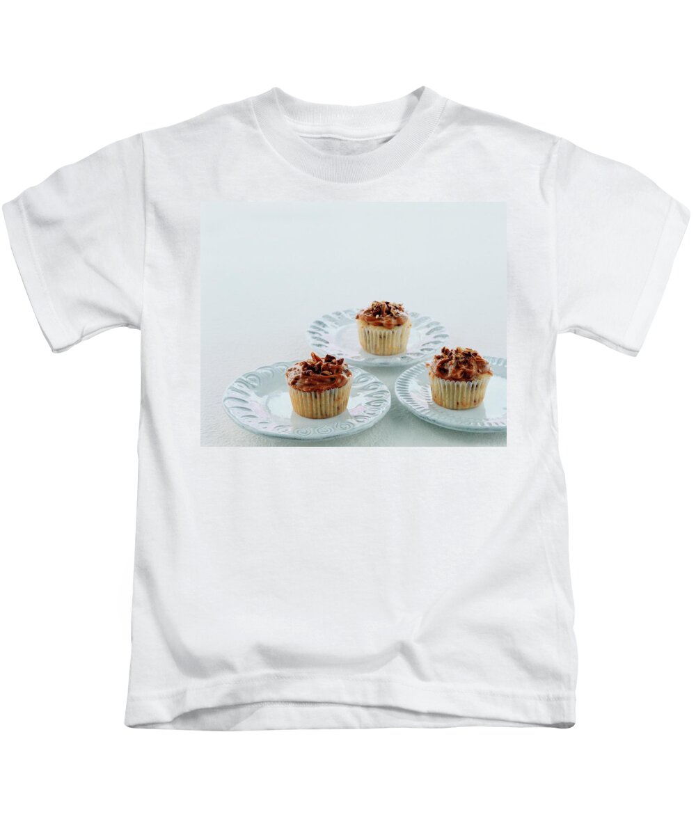 Cooking Kids T-Shirt featuring the photograph Three Cranberry Cupcakes by Romulo Yanes