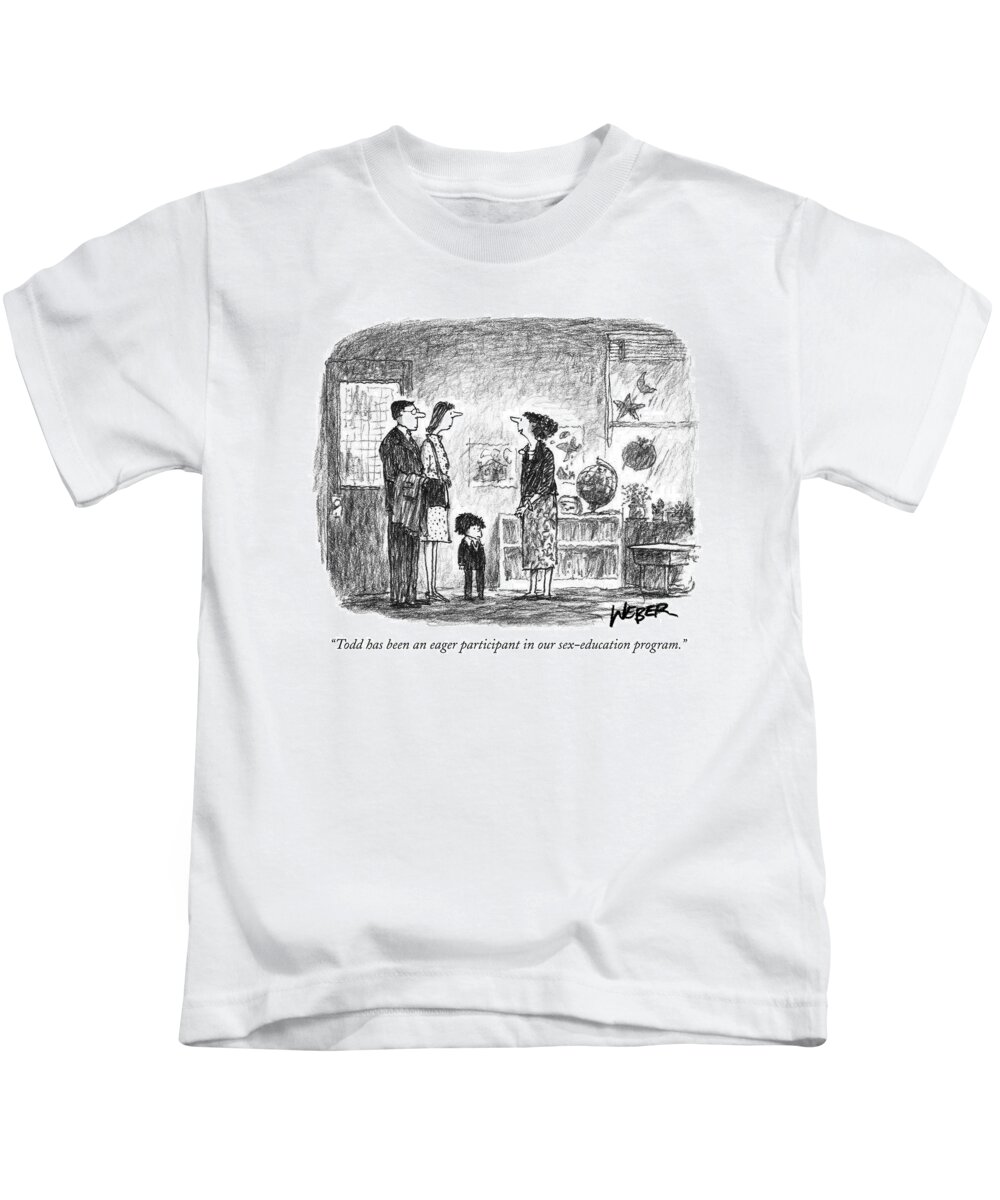 Schools Kids T-Shirt featuring the drawing Todd Has Been An Eager Participant by Robert Weber