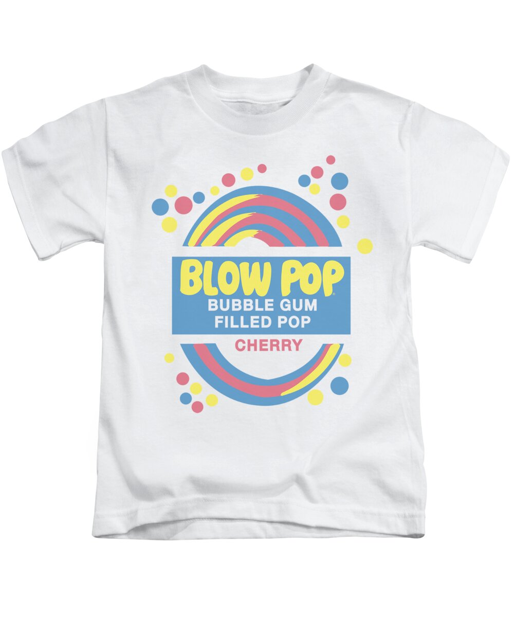 Tootsie Roll Kids T-Shirt featuring the digital art Tootsie Roll - Blow Pop Label by Brand A