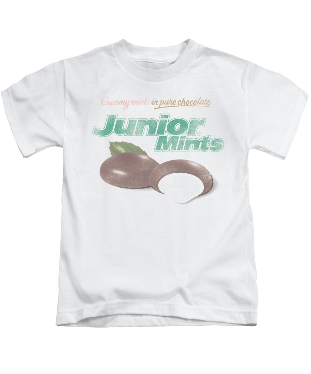 Tootsie Roll Kids T-Shirt featuring the digital art Tootsie Roll - Junior Mints Logo by Brand A