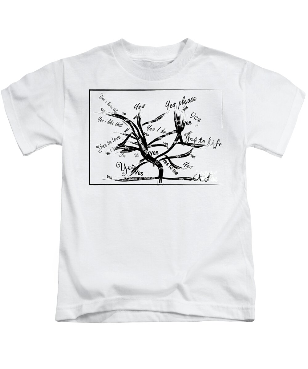 Tree Kids T-Shirt featuring the painting Tree Yes tree by Go Van Kampen