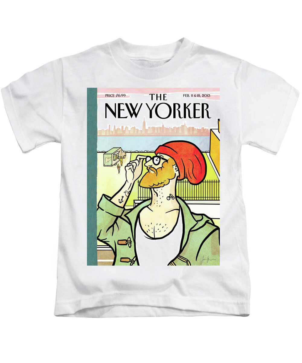 Brooklyn's Eustace Kids T-Shirt featuring the painting Brooklyn's Eustace by Simon Greiner