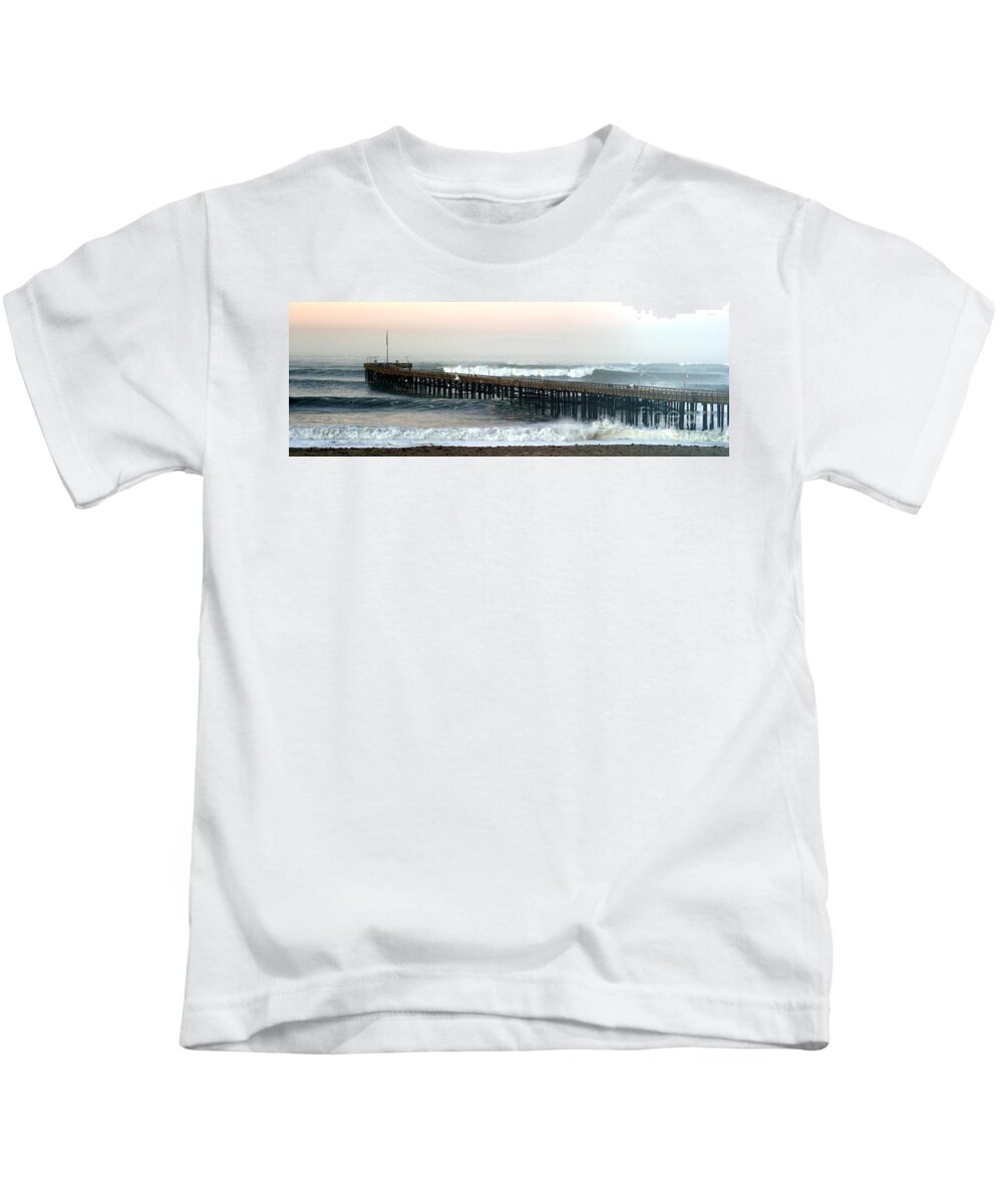 Beach Kids T-Shirt featuring the photograph Ventura Storm Pier by Henrik Lehnerer