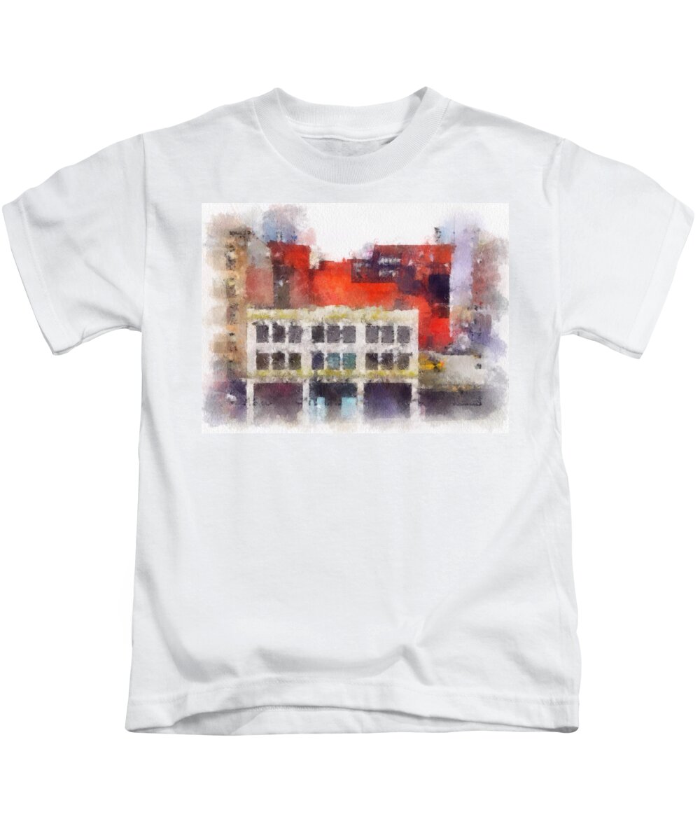Newyork Kids T-Shirt featuring the digital art View from a New York Window by Mark Taylor