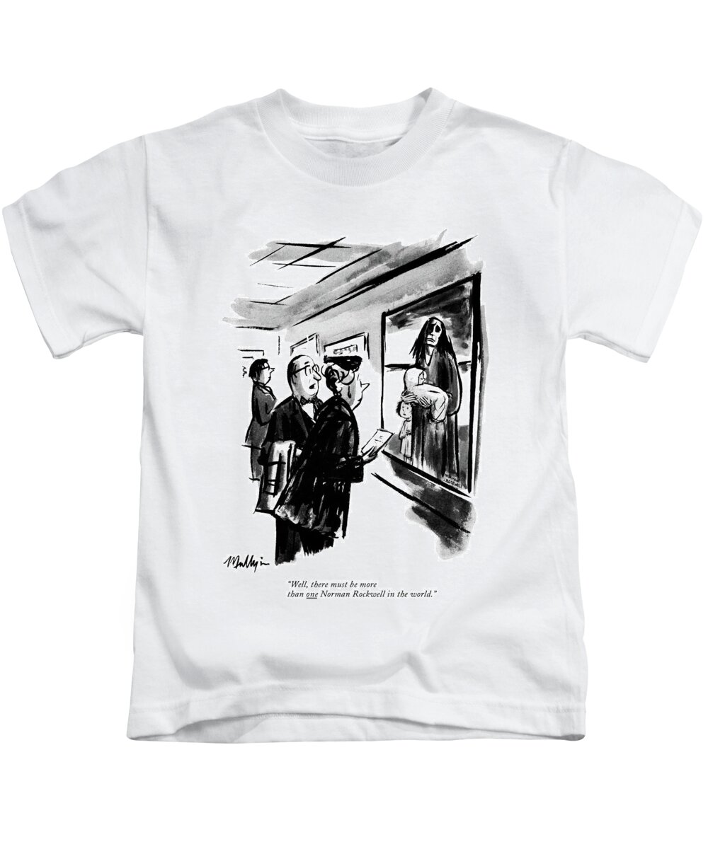 well Kids T-Shirt featuring the drawing Well, There Must Be More Than One Norman Rockwell by James Mulligan