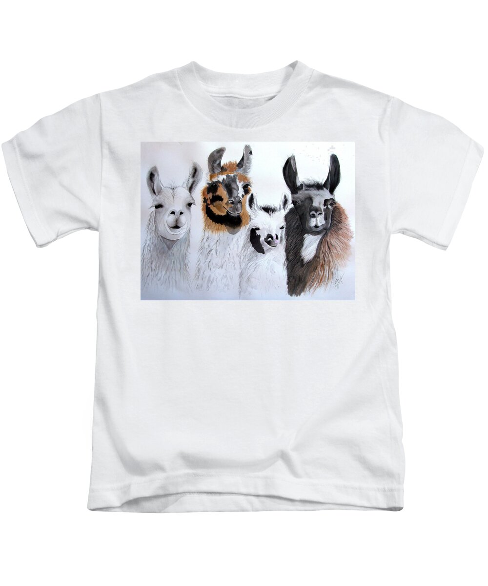 Animal Prints Kids T-Shirt featuring the painting What is Up by Joette Snyder