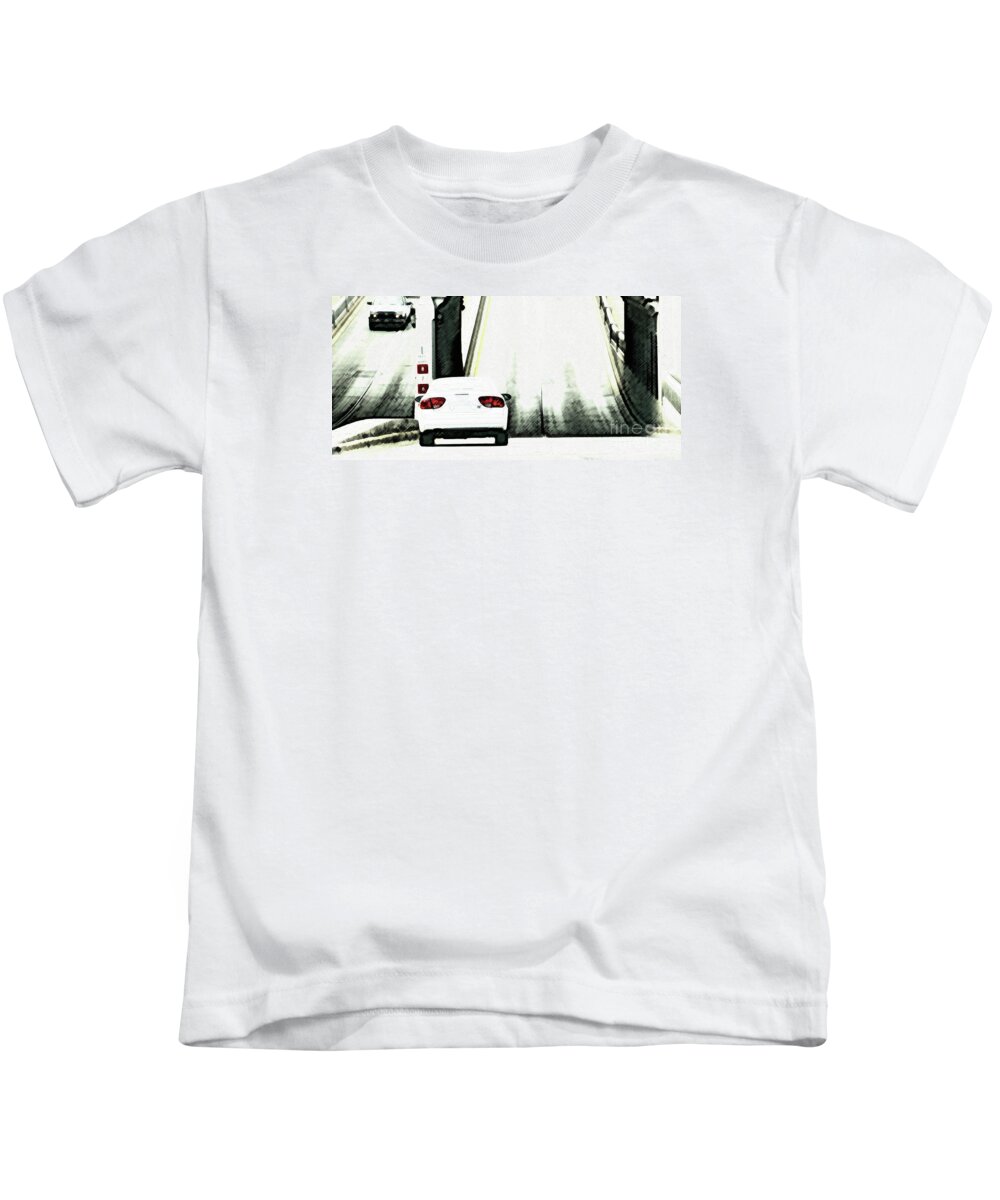 Transportation Kids T-Shirt featuring the photograph When Shades of Ruby Fade by Linda Shafer