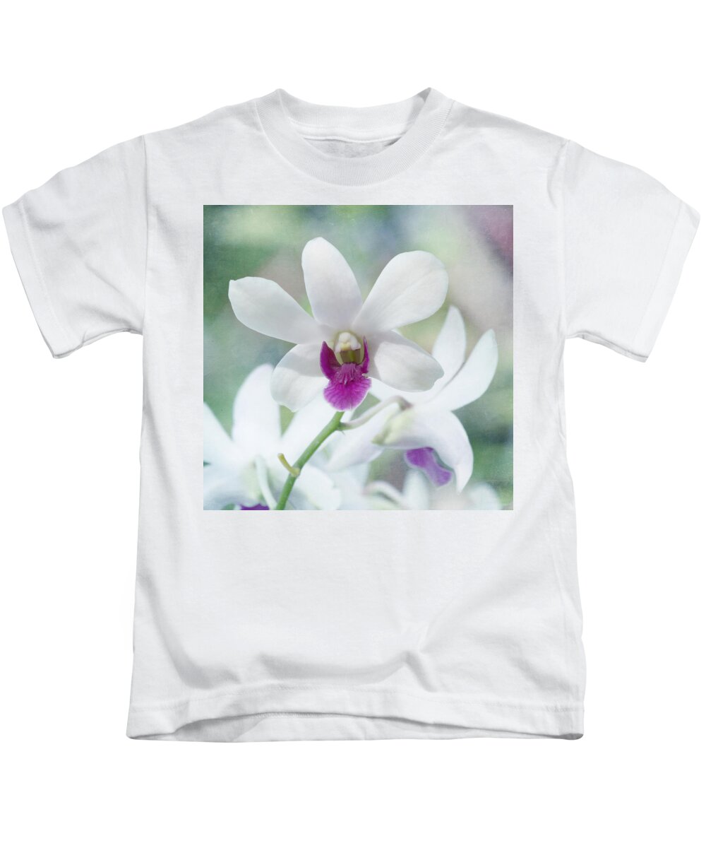 Orchid Kids T-Shirt featuring the photograph White Orchid by Kim Hojnacki