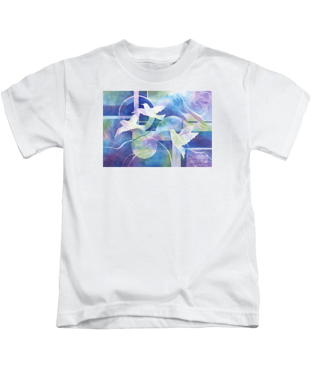 Peace Kids T-Shirt featuring the painting World Peace by Deborah Ronglien