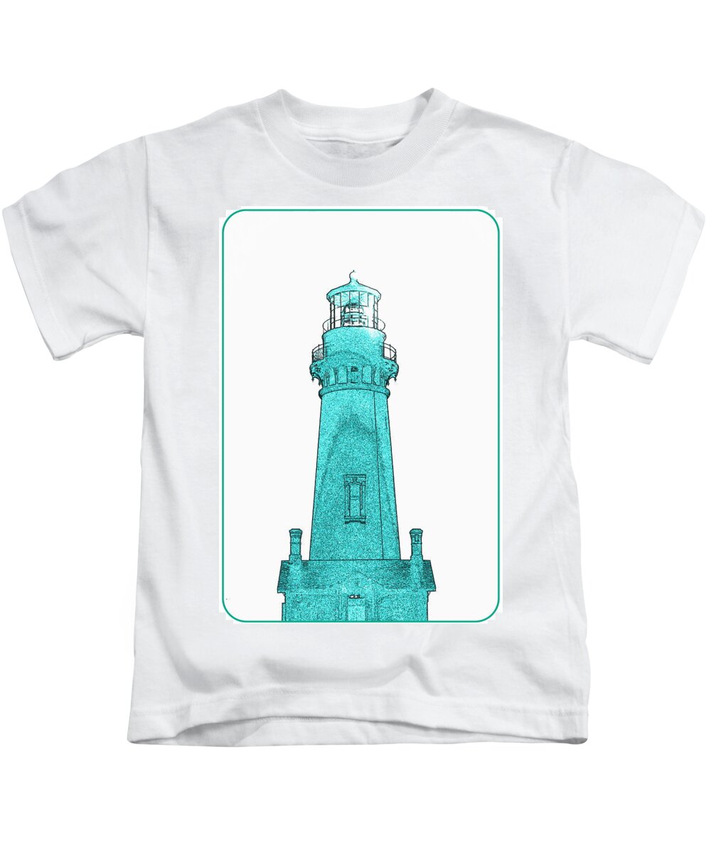 Oregon Kids T-Shirt featuring the photograph Yaquina Head Lighthouse I by Kathy Sampson