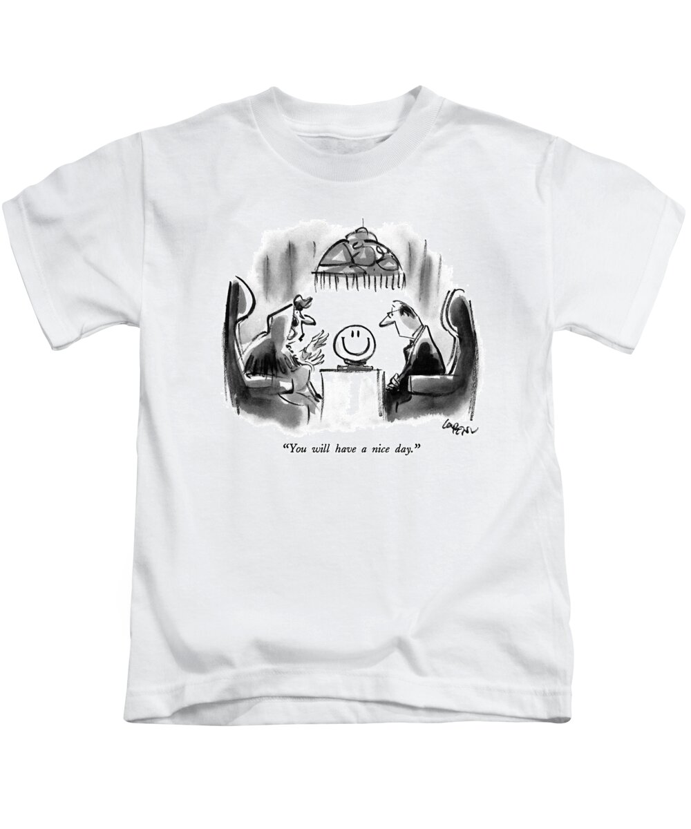 Science Kids T-Shirt featuring the drawing You Will Have A Nice Day by Lee Lorenz