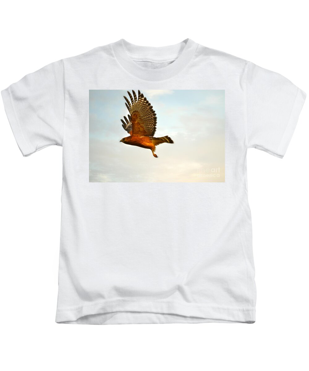 Landscape Kids T-Shirt featuring the photograph Majestic Red Shoulder Hawk by Peggy Franz