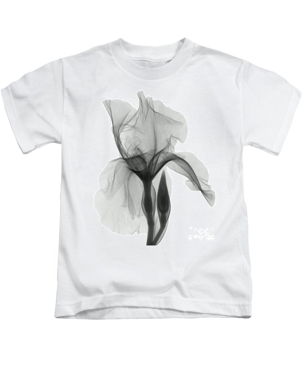 Xray Kids T-Shirt featuring the photograph An X-ray Of An Iris Flower #1 by Ted Kinsman