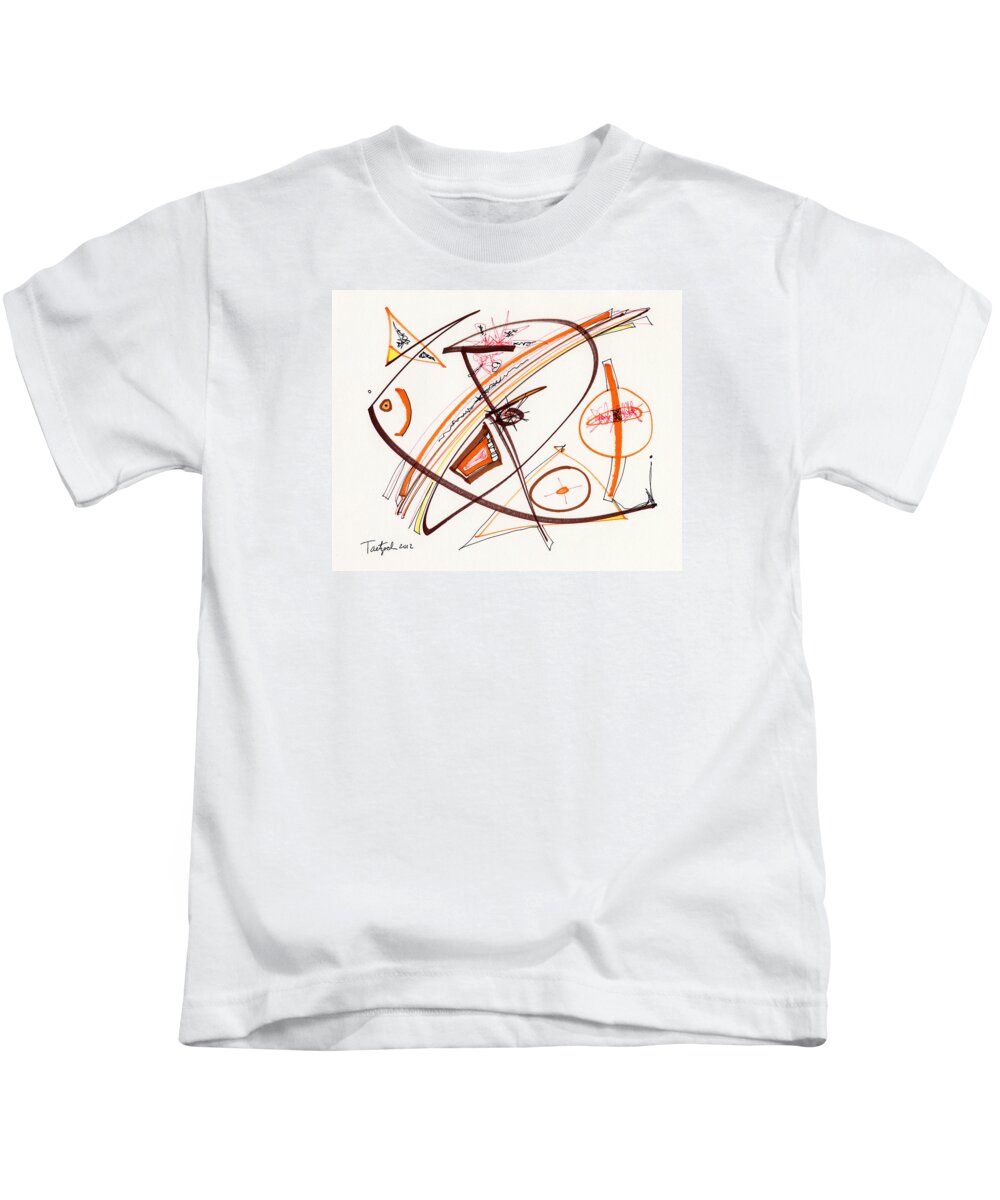 Abstract Kids T-Shirt featuring the drawing 2012 Drawing #14 by Lynne Taetzsch
