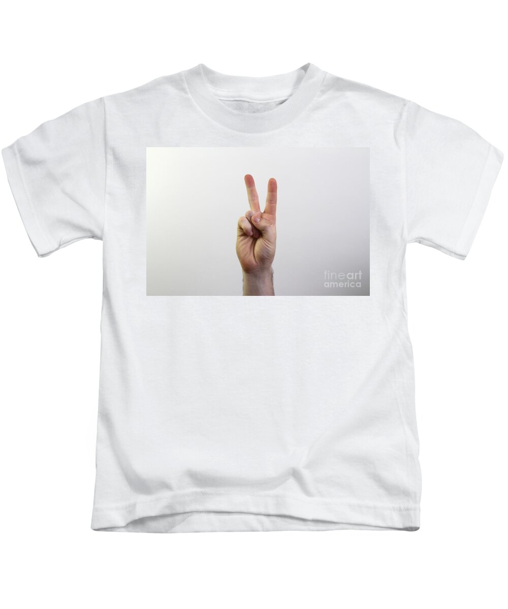 Hand Kids T-Shirt featuring the photograph Peace Sign #3 by Photo Researchers, Inc.