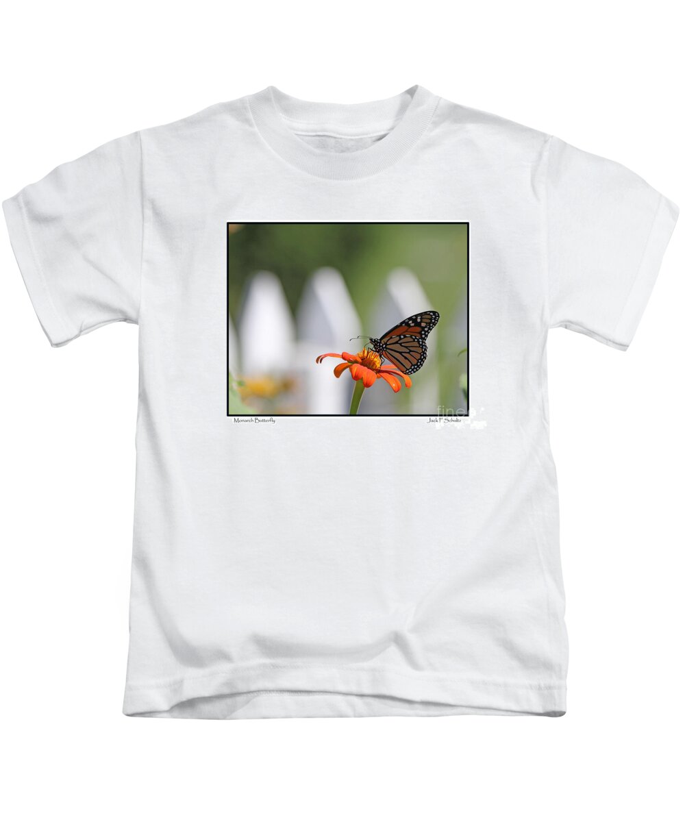 Monarch Buttterfly Kids T-Shirt featuring the photograph Monarch Butterfly #4 by Jack Schultz