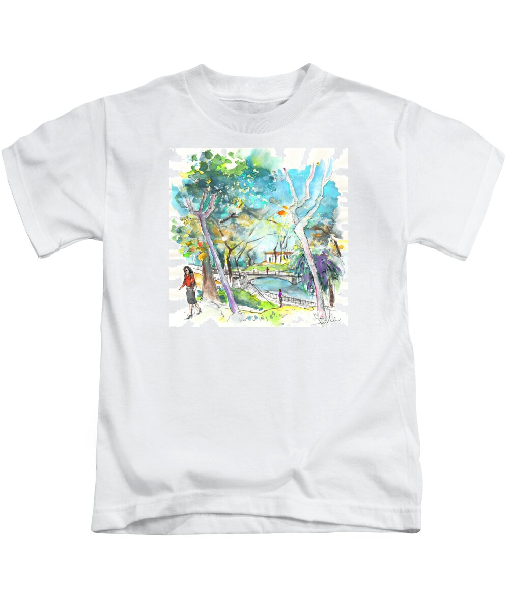 Portugal Kids T-Shirt featuring the painting Arcos de Valvedez in Portugal 02 by Miki De Goodaboom