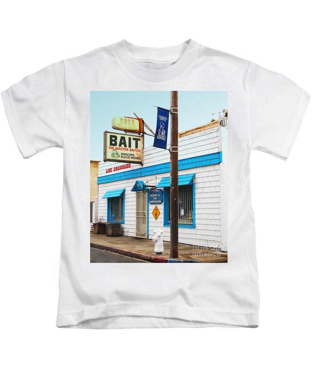 Bobs Bait Shop in Isleton California . The Master Baiter Kids T-Shirt by  Wingsdomain Art and Photography - Fine Art America