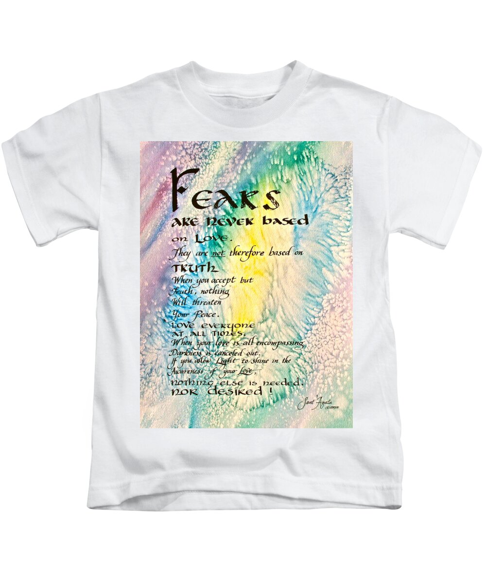 Colors Kids T-Shirt featuring the painting Fears by Frank SantAgata
