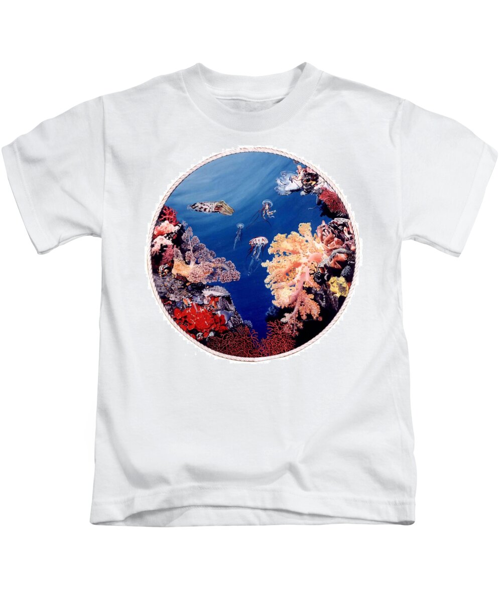 Fish Kids T-Shirt featuring the painting Fiji Fantasy by Ben Saturen