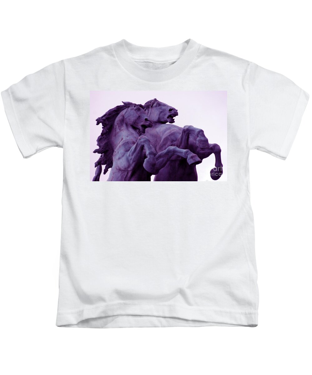 Horse Kids T-Shirt featuring the photograph Horse Sculptures by Ang El