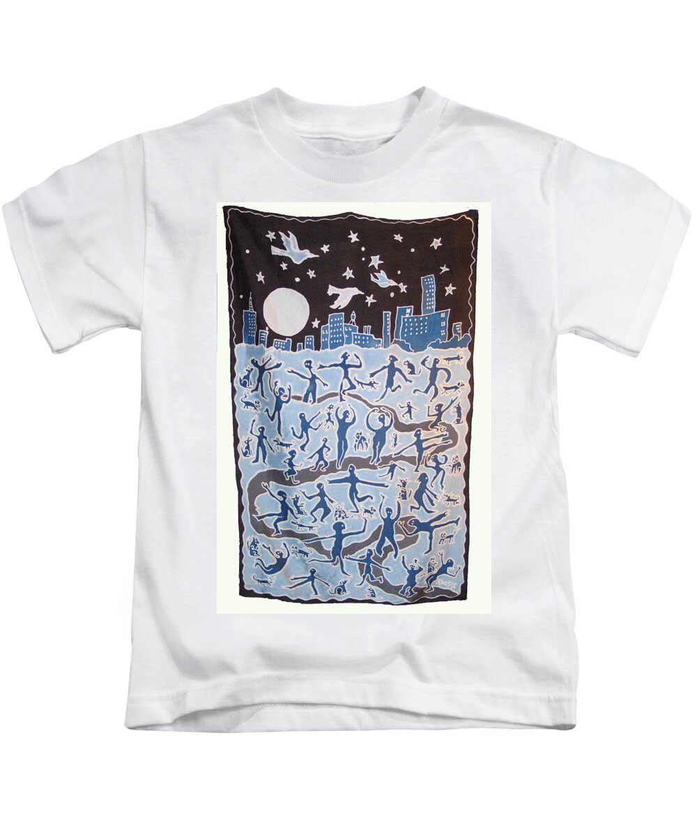 Silk Kids T-Shirt featuring the painting Joy of Living by Rollin Kocsis