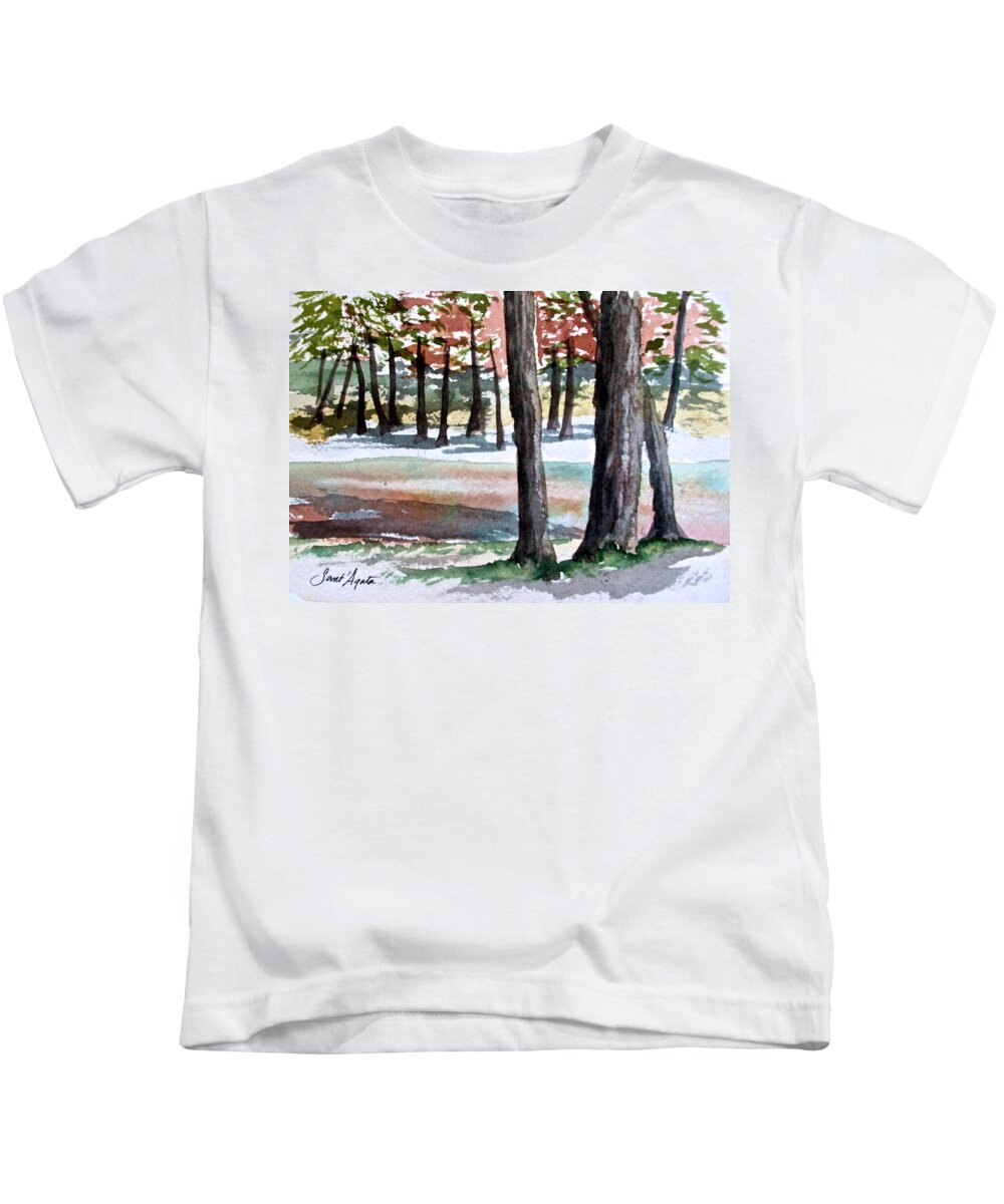 Lost Kids T-Shirt featuring the painting Lost Maples by Frank SantAgata