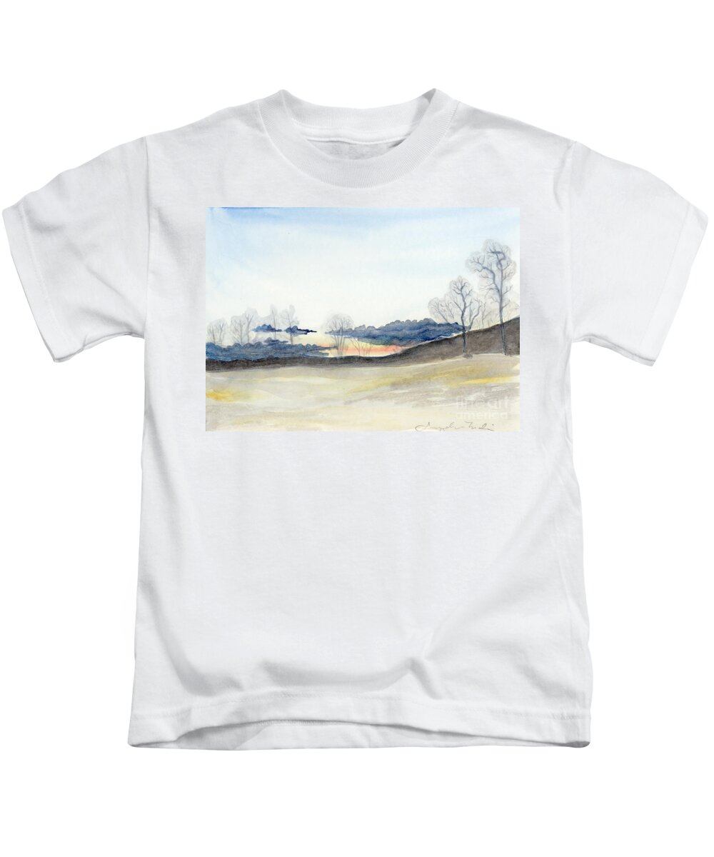 Winter Kids T-Shirt featuring the painting Stormy Sky by Jackie Irwin