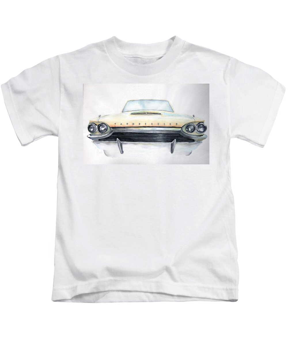 Car Kids T-Shirt featuring the painting Thunderbird by Ruth Kamenev