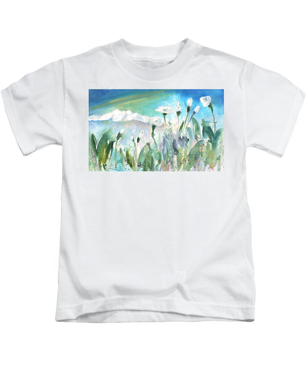 Travel Art Kids T-Shirt featuring the painting White Beauties in Crete by Miki De Goodaboom