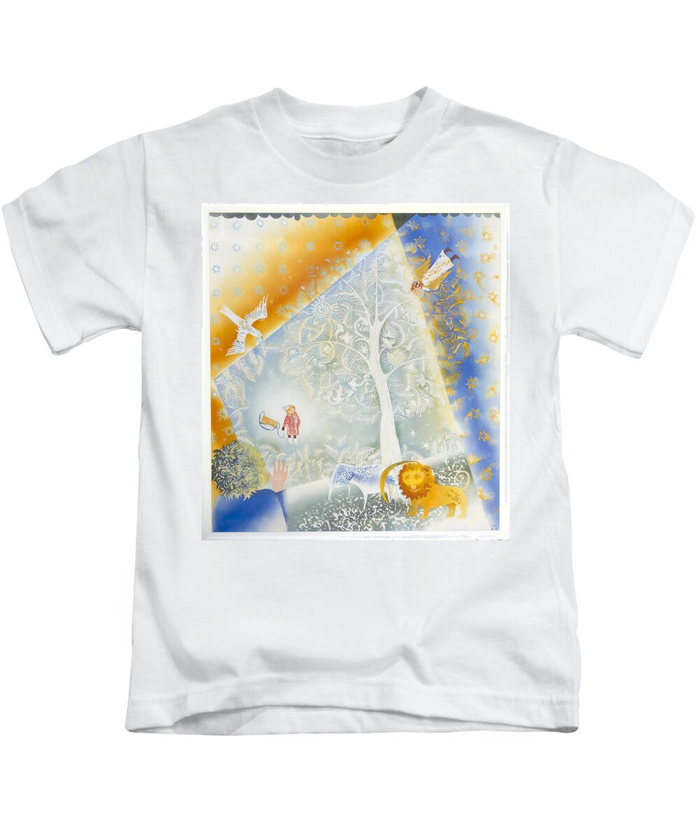 Christmas Kids T-Shirt featuring the tapestry - textile Winter in Paradise by Kate Krivoshey